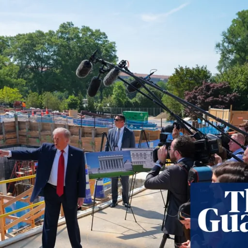 Trump leads media tour of ballroom building site as Congress balks at $1bn price tag