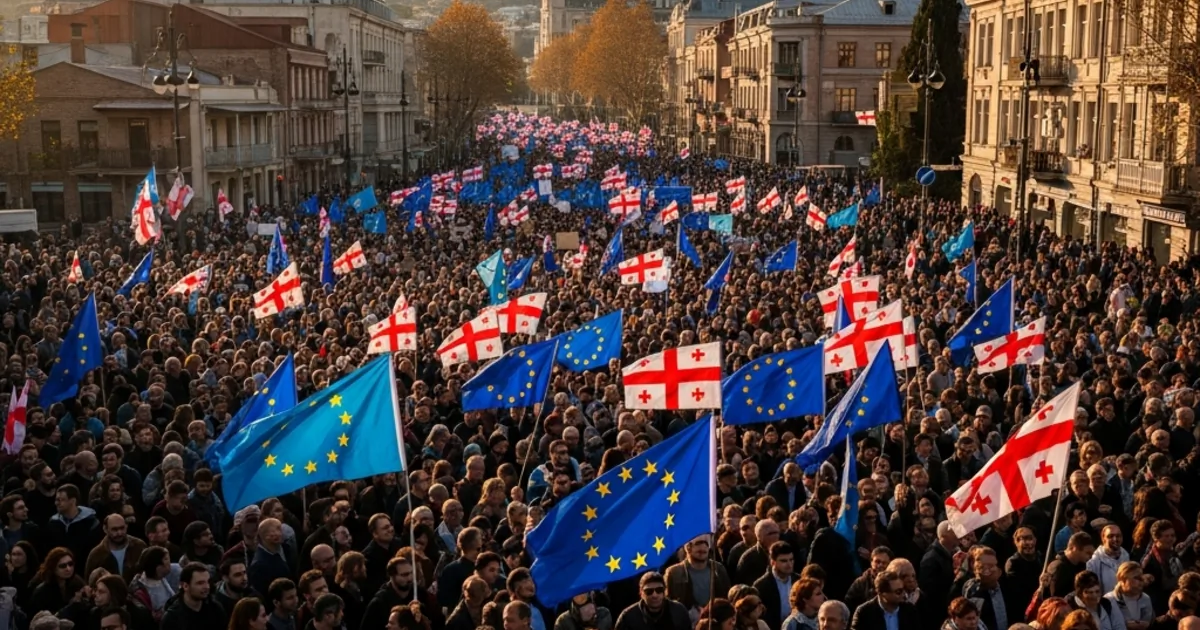 Migliaia di persone in piazza a Tbilisi: la Georgia celebra il Giorno dell'Indipendenza con proteste pro-UE