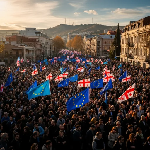 Migliaia di persone in piazza a Tbilisi: la Georgia celebra il Giorno dell'Indipendenza con proteste pro-UE