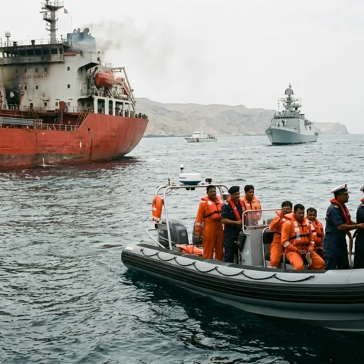 Equipaggio indiano salvato dopo l'attacco a una petroliera al largo dell'Oman