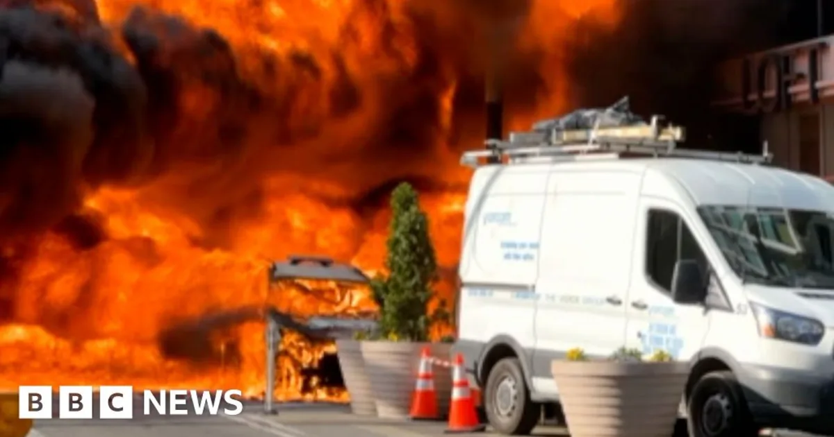 Watch: 'Everybody back up!' Moment car explodes in NYC