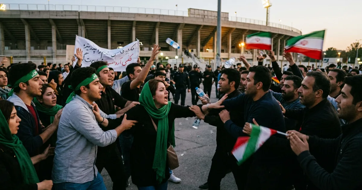 Tensioni in Iran: scontri tra attivisti e tifosi durante evento sportivo