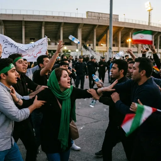 Tensioni in Iran: scontri tra attivisti e tifosi durante evento sportivo