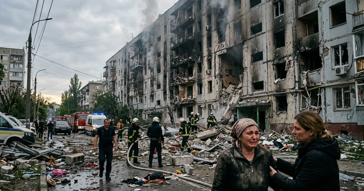 Nuova ondata di missili russi su Kyiv: devastazione nei quartieri residenziali
